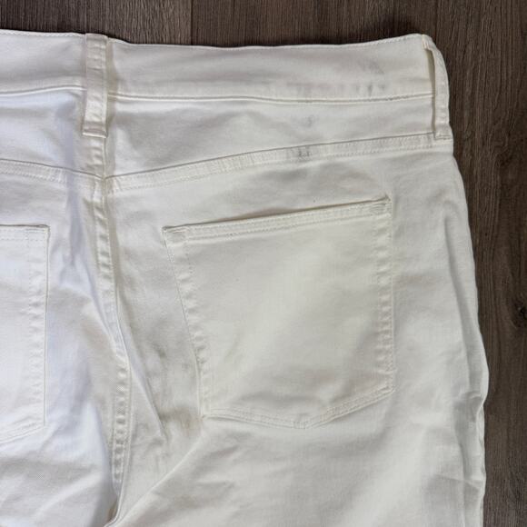 J.Crew Wide-Leg Cropped Jean WMNS 35 White Denim Hi-Rise All-Day Stretch Raw Hem - Picture 5 of 8